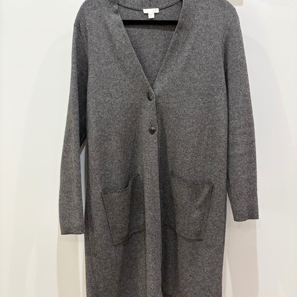 J. Jill Long Cardigan Sweater, crafted in black and white, Small Petite - Picture 1 of 4
